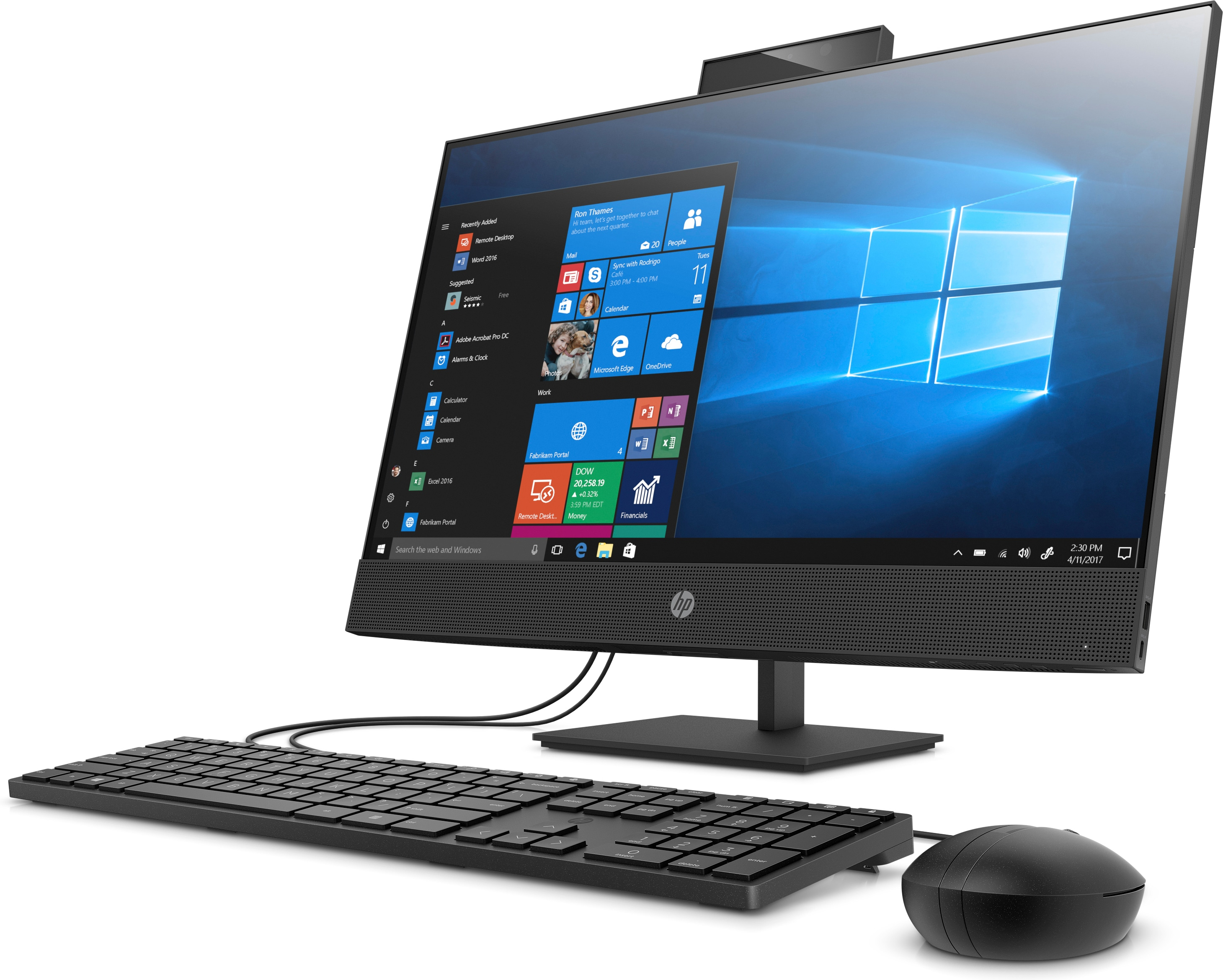 HP ProOne 440 G6 Intel® Core™ i5 i5-10500T 60.5 cm (23.8″) 1920 x 1080 pixels Touchscreen All-in-One PC 8 GB DDR4-SDRAM 256 GB SSD Windows 10 Pro Wi-Fi 6 (802.11ax) Black image 2