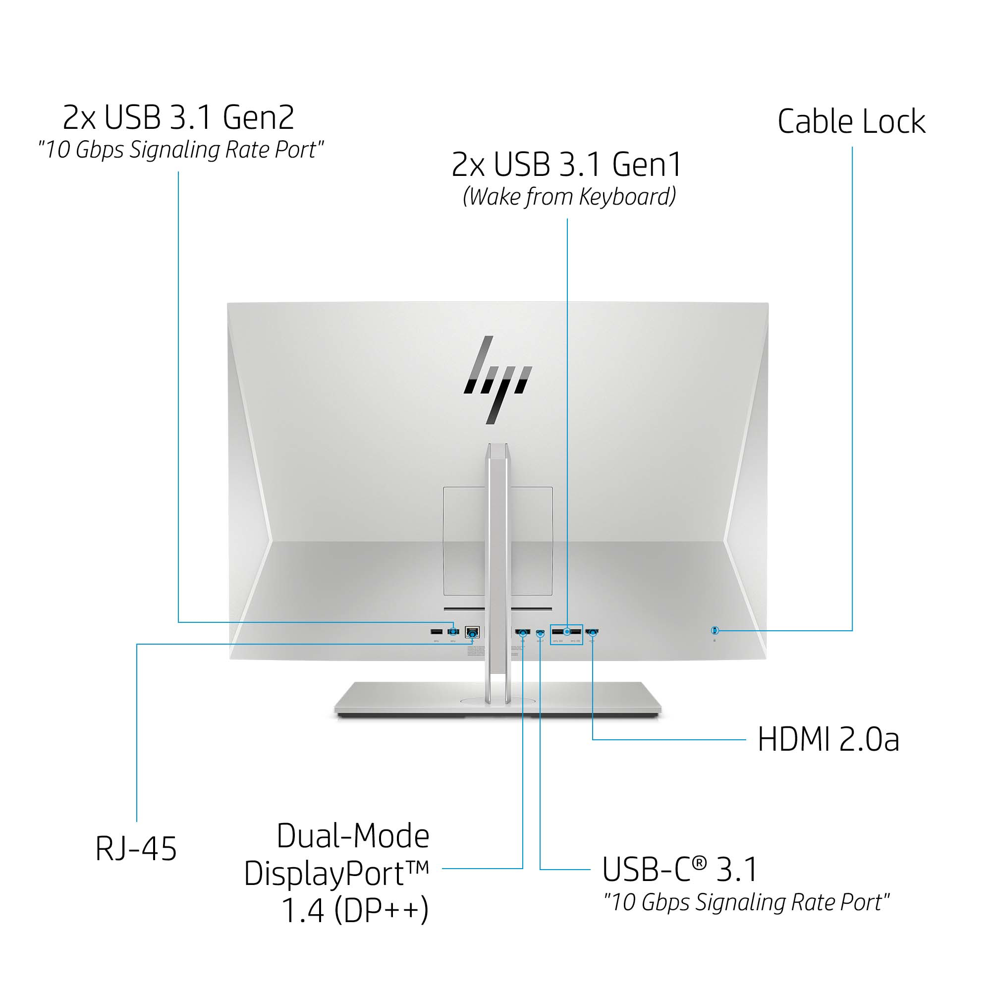 HP EliteOne 800 G6 Intel® Core™ i7 i7-10700 68.6 cm (27″) 2560 x 1440 pixels Touchscreen All-in-One PC 16 GB DDR4-SDRAM 512 GB SSD NVIDIA GeForce GTX 2070 Windows 10 Pro Wi-Fi 6 (802.11ax) Silver image 29