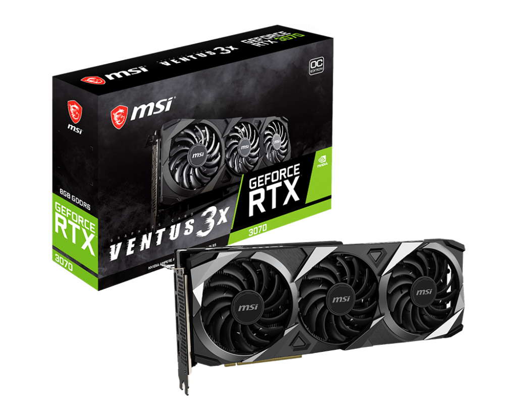 MSI VENTUS RTX 3070 3X 8G OC LHR graphics card NVIDIA GeForce RTX 3070 8 GB GDDR6