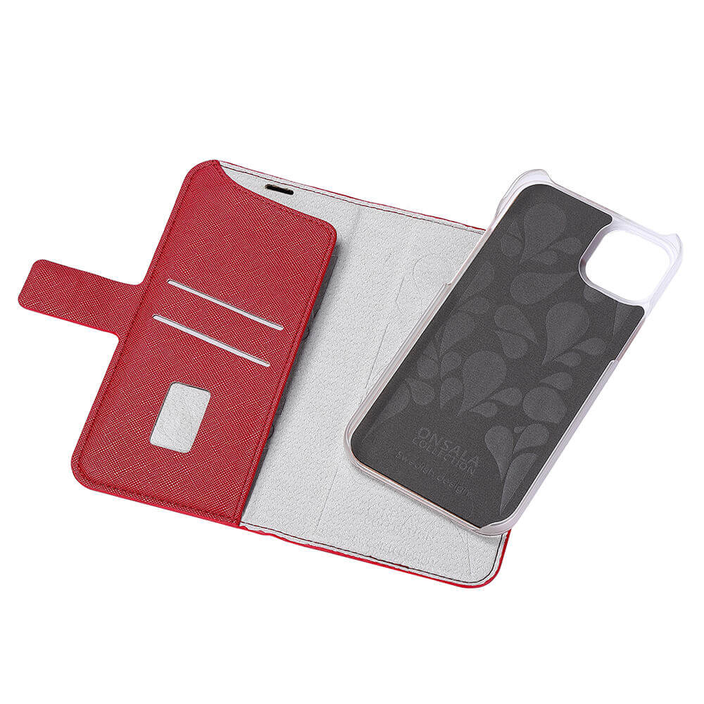 Onsala Wallet Case Eco Red - iPhone 14 Plus – image 4