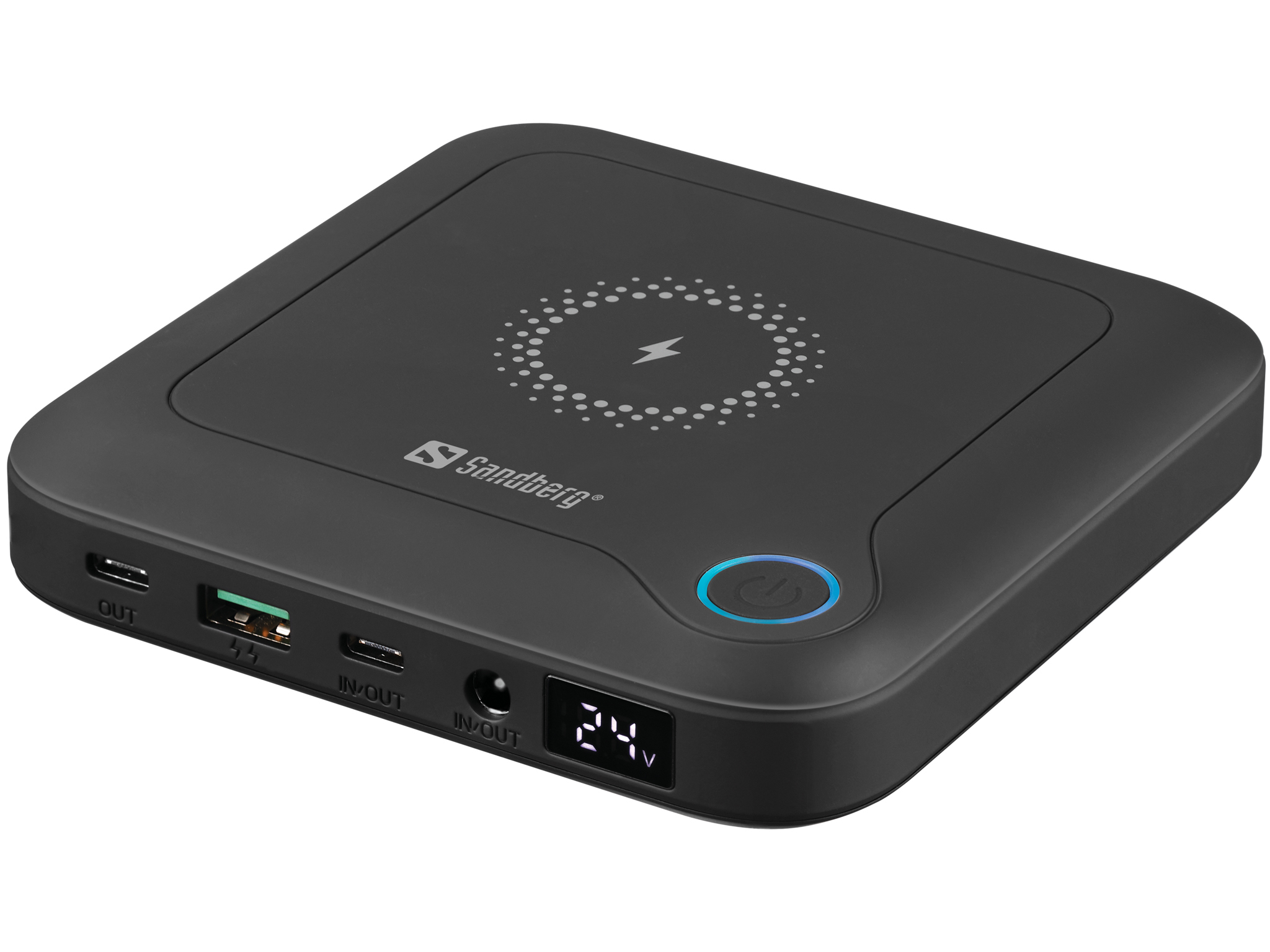 Sandberg 420-57 basstationer 24000 mAh Trådlös laddning Svart