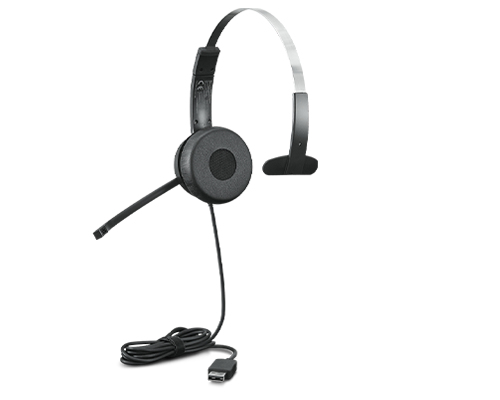 Lenovo 100 - Headset - on-ear - wired - USB-A - black - for ThinkCentre M80t Gen 3, ThinkCentre neo 50, ThinkPad T14s Gen 3, V50t Gen 2-13