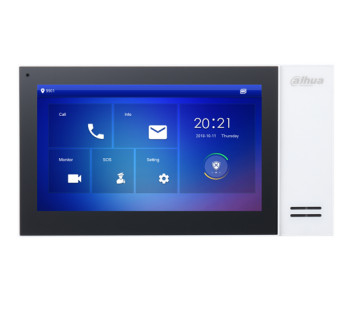 DHI-VTH2421FW-P DAHUA VTH2421FWP Monitor IP Touch de 7 / Serie Pro/ Memoria de 8GB Embebida/ PoE Estandar/ Soporta Llamada en Grupo/ Ranura MicroSD/ 61 ES de Alarmas/Hasta 9 Monitores Adicionales/ Soporta Dejar Videos y Mensajes de Texto/ DHI-VTH2421FW-P