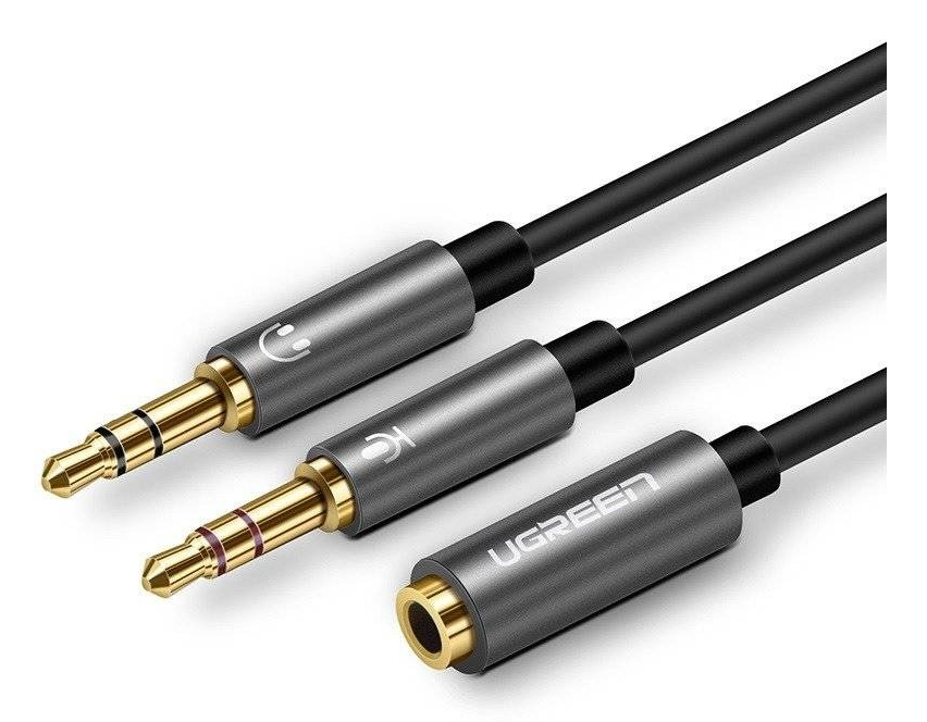 Ugreen 6957303828999 audio splitter Black, Grey
