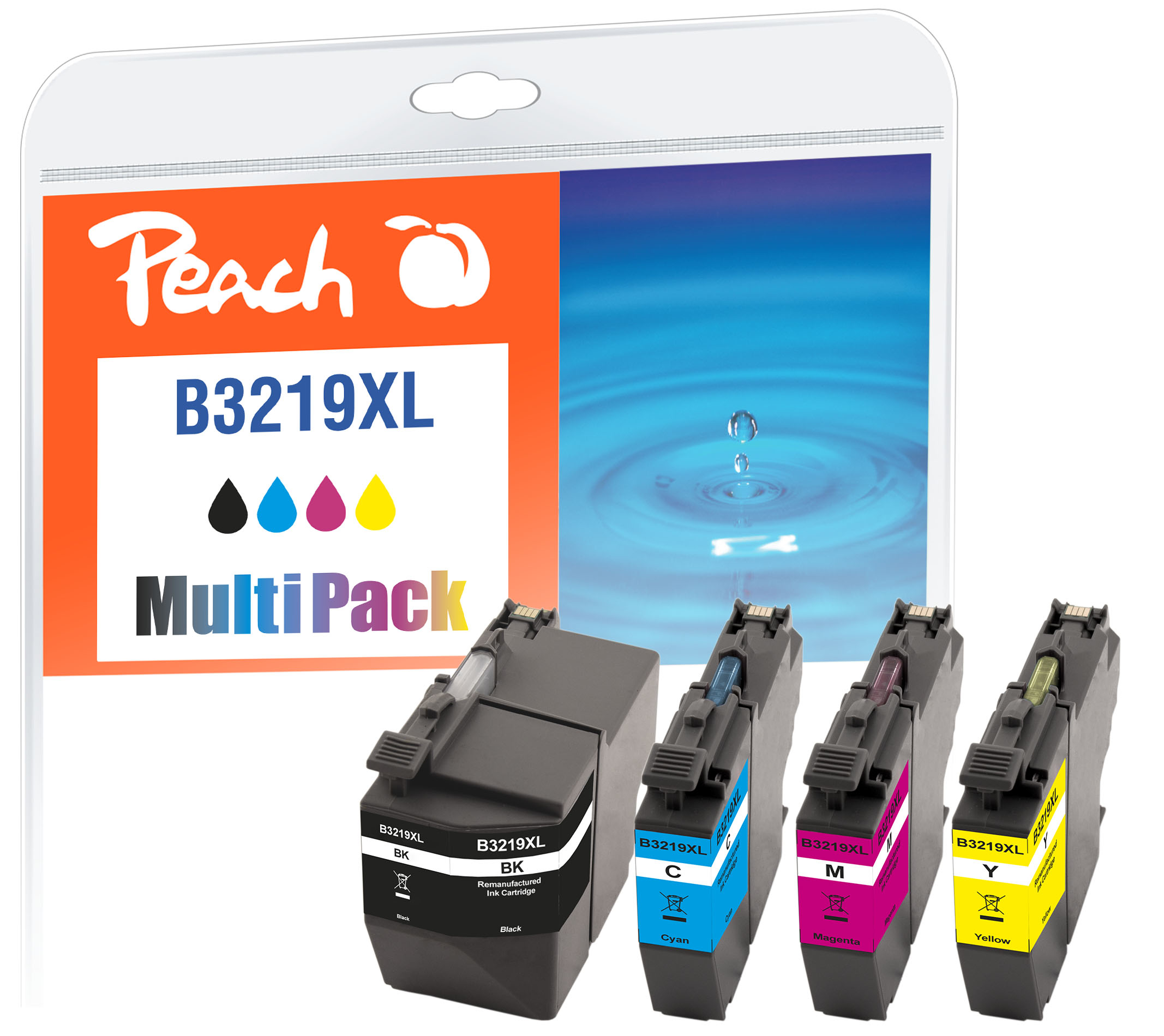 Peach 320287 cartuccia d'inchiostro 4 pz Compatibile Resa elevata (XL) Nero, Ciano, Magenta, Giallo