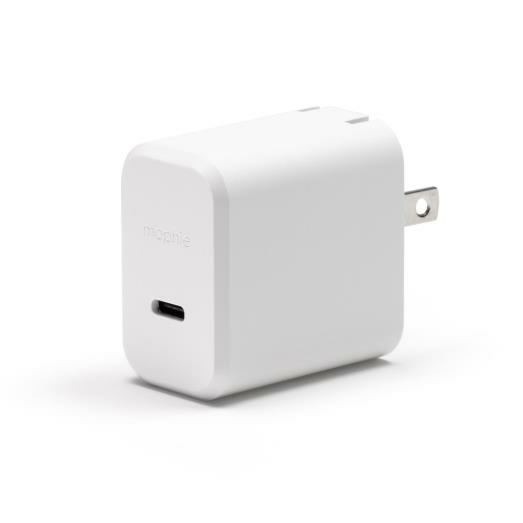 شاحن أجهزة محمول mophie 409911448 - طاقة تيار متردد داخلي، USB-C، شحن سريع، أبيض