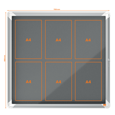 Resim Nobo 1915328 Gri Alüminyum Çerçeveli Ekran Panosu 709 x 668 x 43 mm