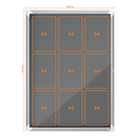 Resim Nobo 1915330 Gri Alüminyum Çerçeveli İç Mekan Panosu - 709x970mm