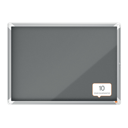 Resim Nobo 1915329 Gri Alüminyum Çerçeveli Cam Kapılı Gösterge Panosu 924x668mm