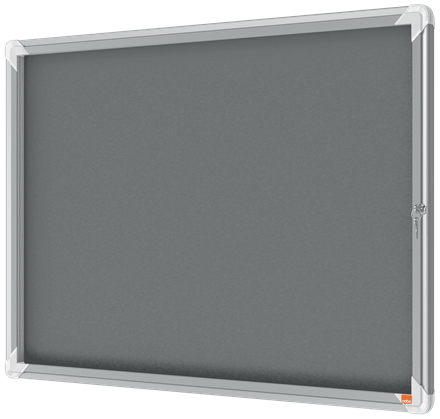 Resim Nobo 1915329 Gri Alüminyum Çerçeveli Cam Kapılı Gösterge Panosu 924x668mm