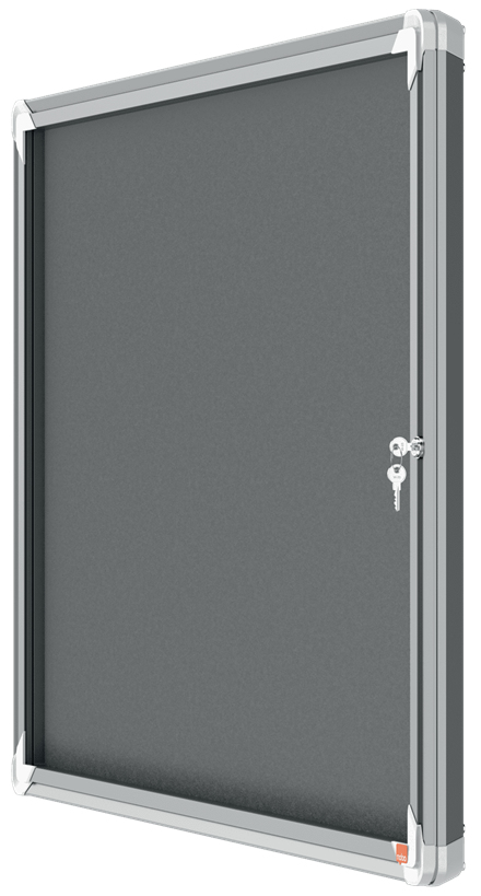 Resim Nobo 1915329 Gri Alüminyum Çerçeveli Cam Kapılı Gösterge Panosu 924x668mm