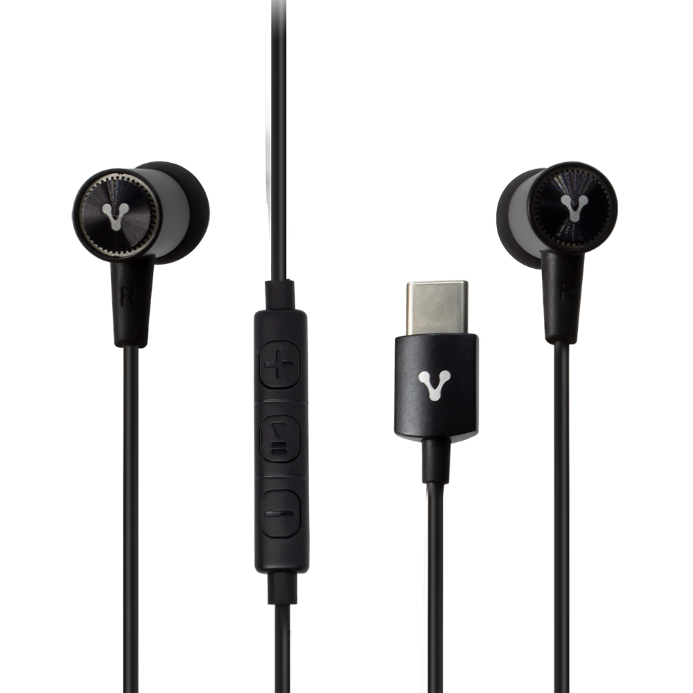 Vorago ep-305 auricular y casco auriculares alámbrico dentro de oído música usb tipo c negro