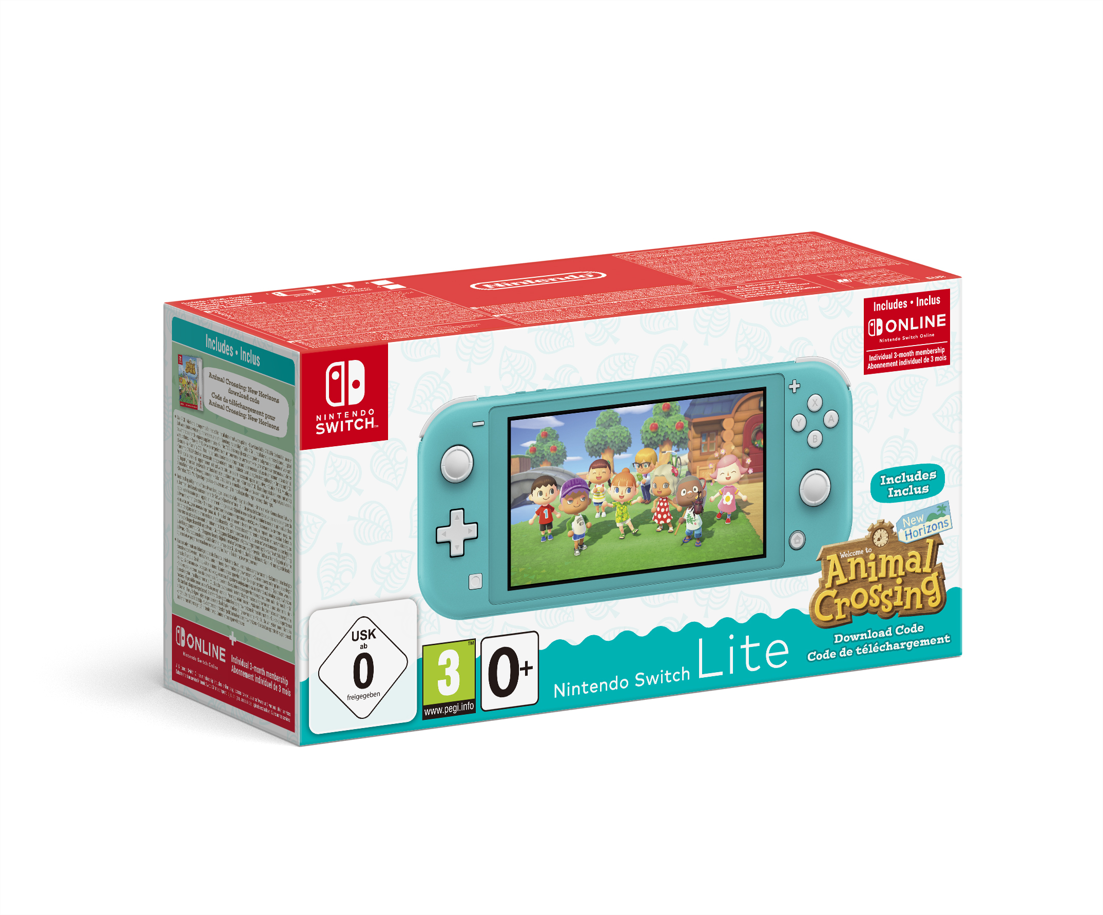 Nintendo Switch Lite (Turquoise) Animal Crossing: New Horizons Pack + NSO 3 months (Limited) — vue 1 sur 8