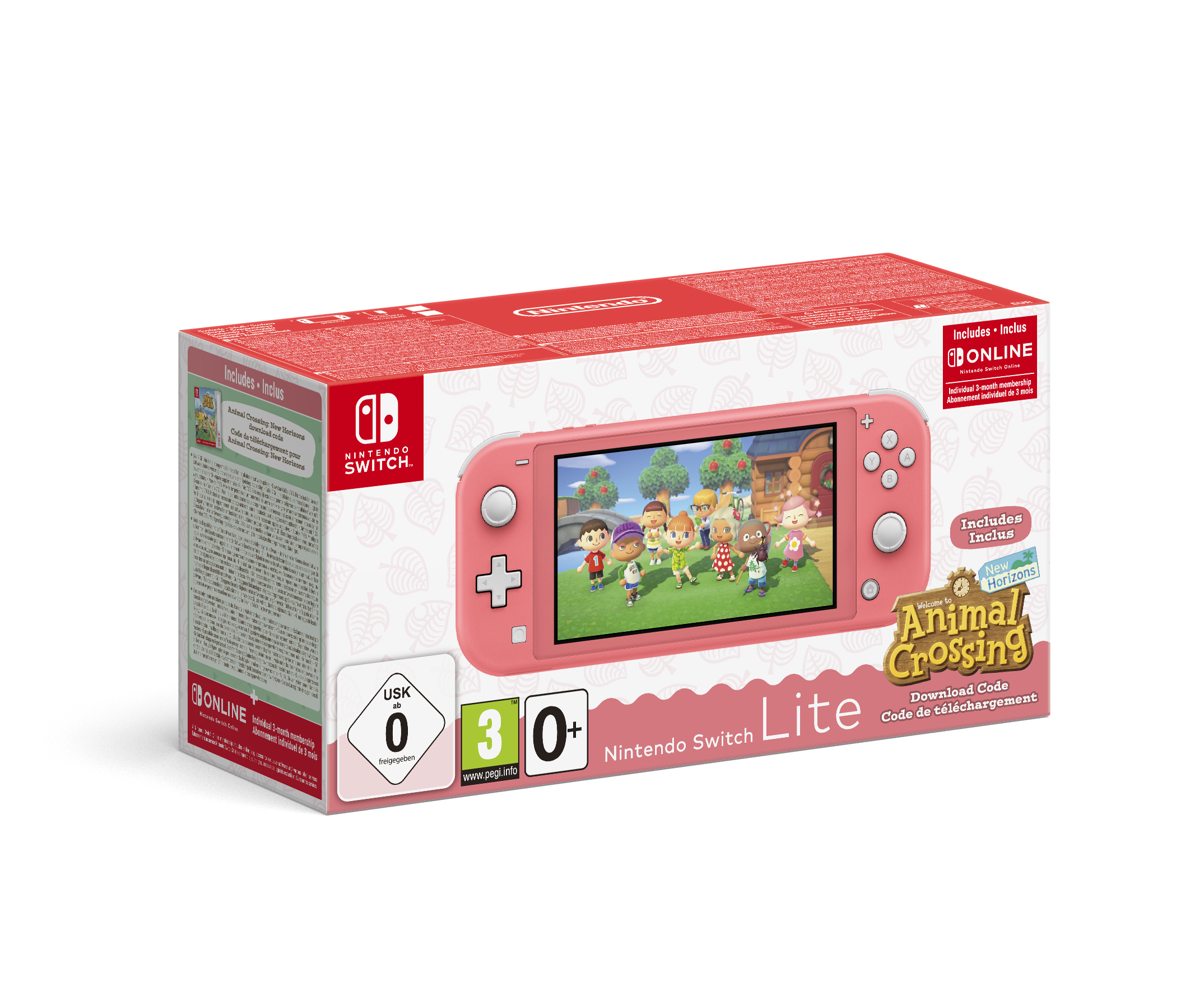 Nintendo Switch Lite (Coral) Animal Crossing: New Horizons Pack + NSO 3 months (Limited) — vue 1 sur 8