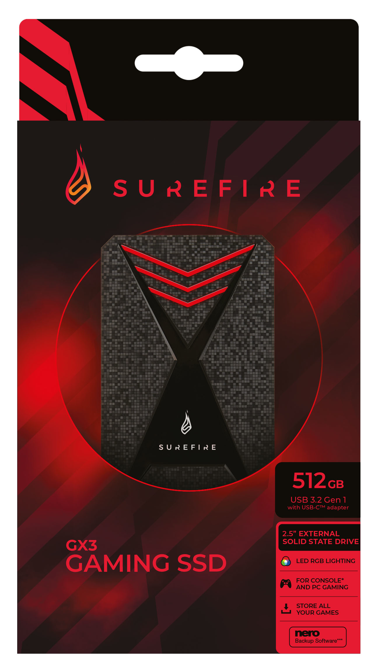 SureFire Gaming 512 GB Micro-USB B 3.2 Gen 1 (3.1 Gen 1) Black, Grey image 4