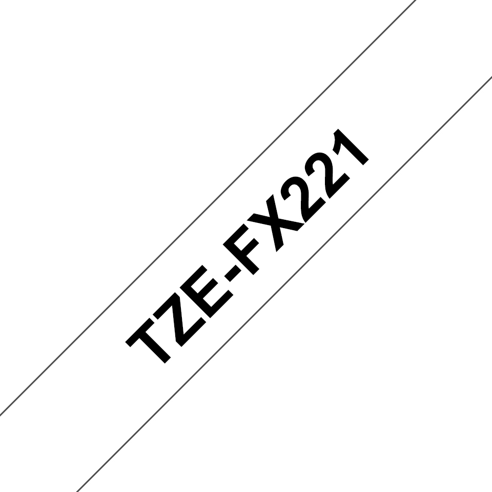 Brother TZE-FX221 etikettien kirjoitusnauha Musta valkoisella