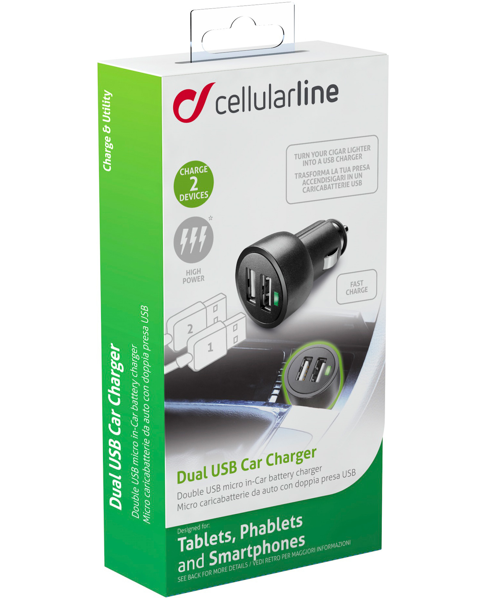 Cellularline USB Car Charger Dual Ultra - Fast Charge - iPhone, Samsung, Huawei and other Smartphones and Tablets – image 4