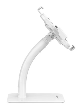 Manhattan Soporte tipo quiosco de sobremesa antirrobo para tablet e iPad, universal, rotación 360°, inclinación +20° a −110°, bloqueable, para tablets de 7,9" a 11", color blanco imagen 2