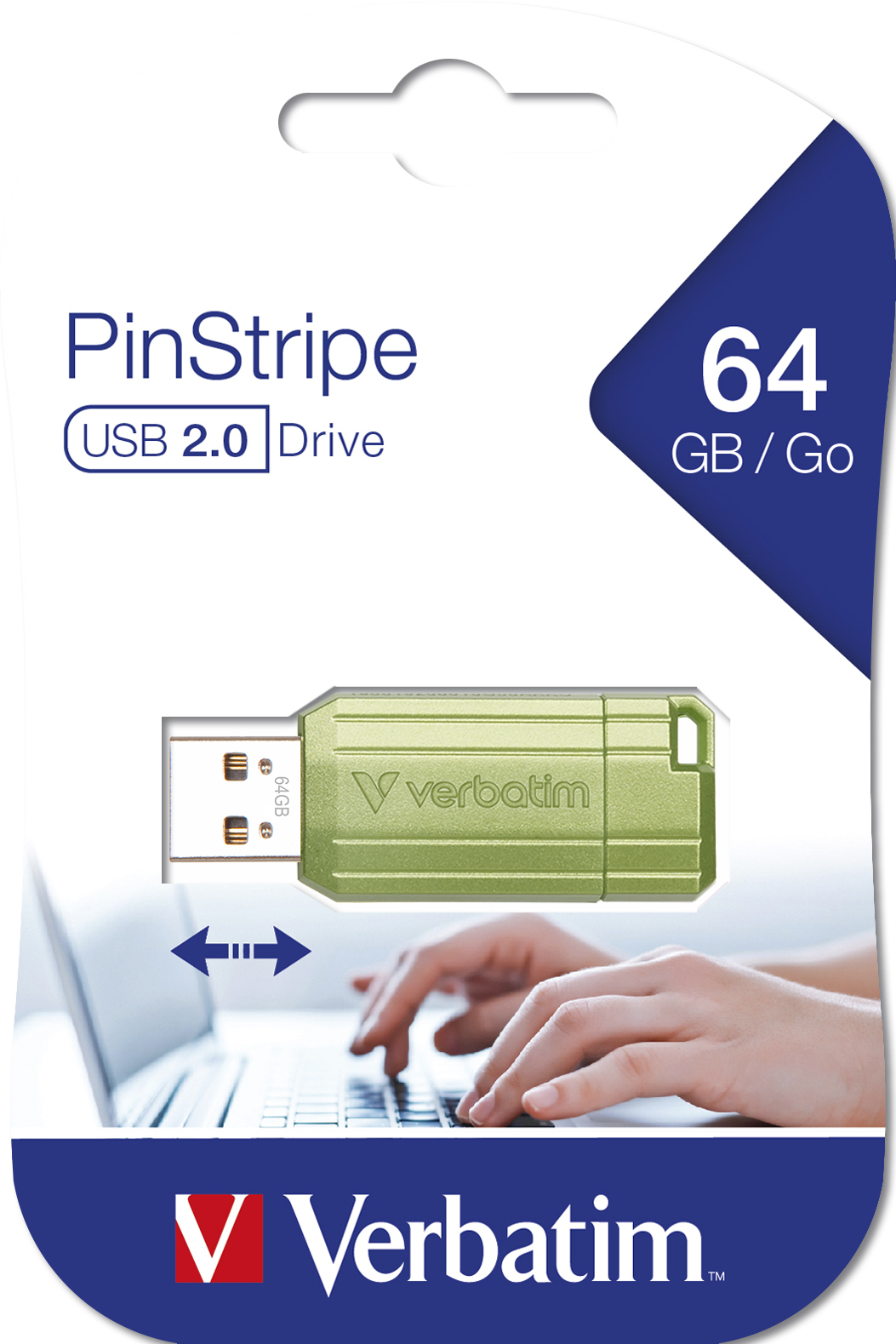Verbatim Store n Go Pinstripe USB 2.0 Eucalyptus Green 64GB - USB-Stick - 64 GB – image 2