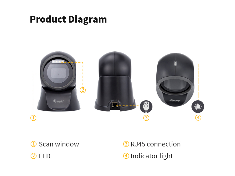 Equip USB 2D Omnidirectional Desktop Barcode Scanner – image 6