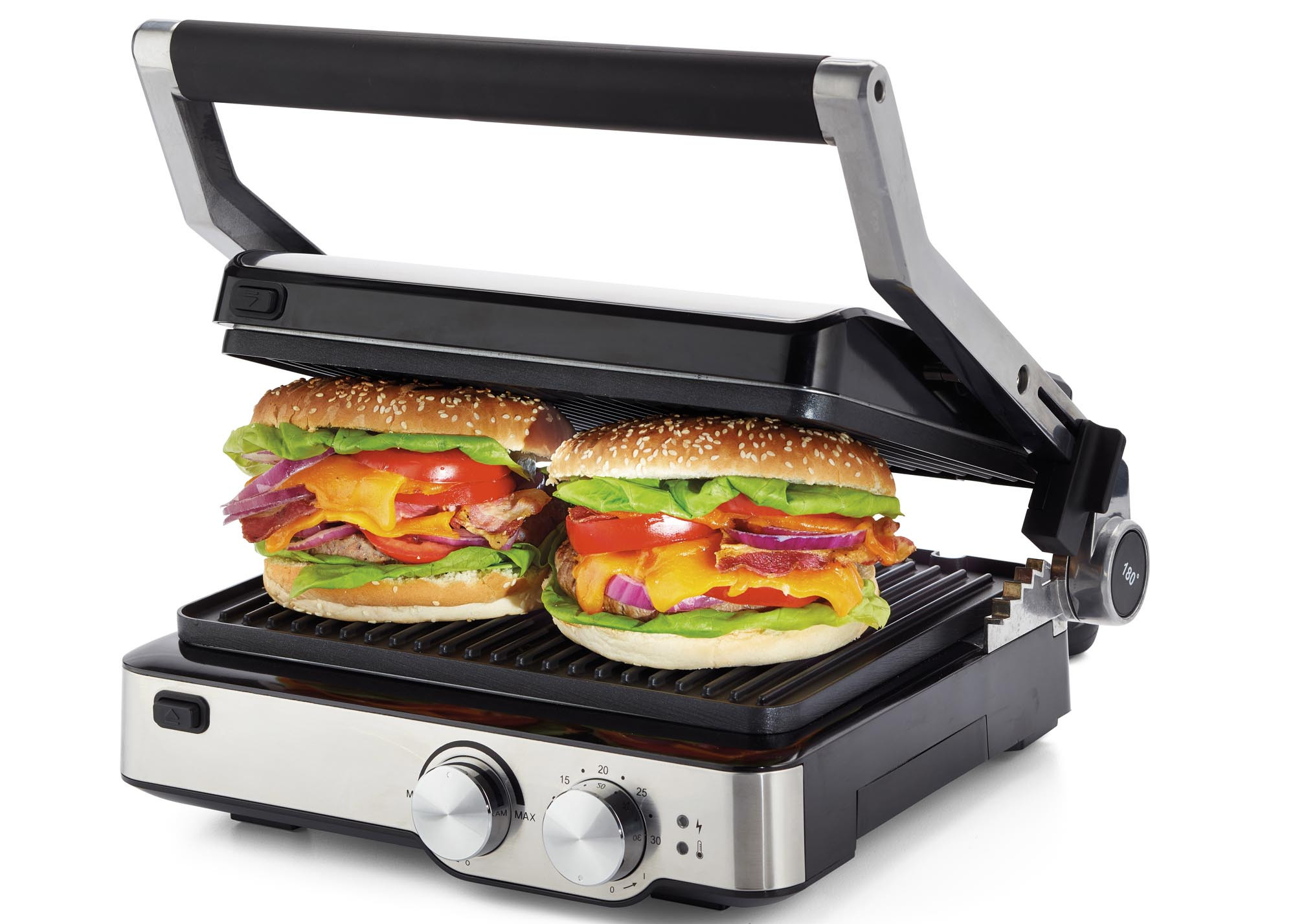 Ariete 1918 Grill & Taste - Electric Grill - Removable non-stick tilting plates - 180 ° opening - 5 Temperatures - 2000 Watt - Stainless Steel – image 8