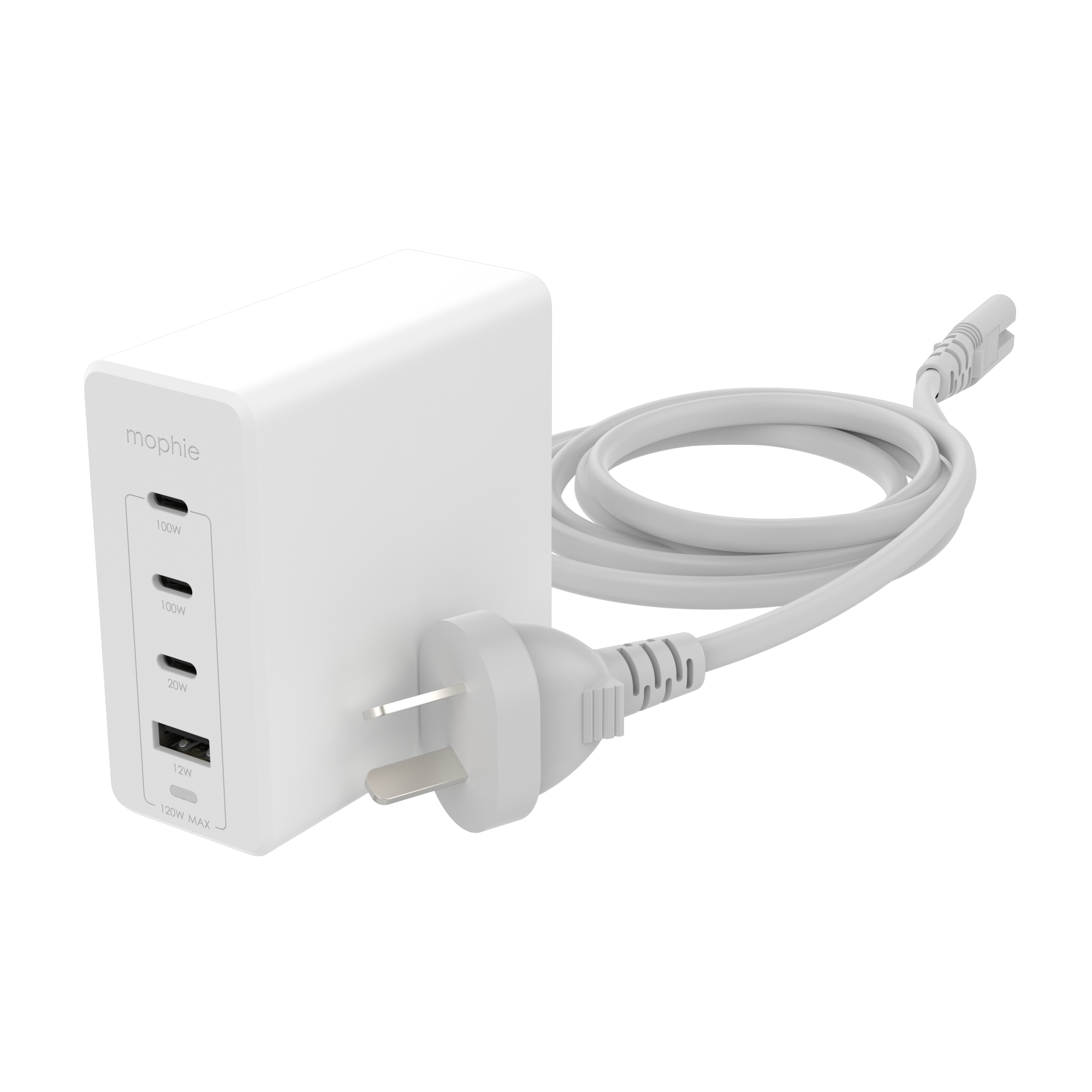 mophie Accessories-Wall Adapter-USB-C-PD-HUB-120W-GAN-White-AU(3xUSBC + 1xUSBA) – image 2