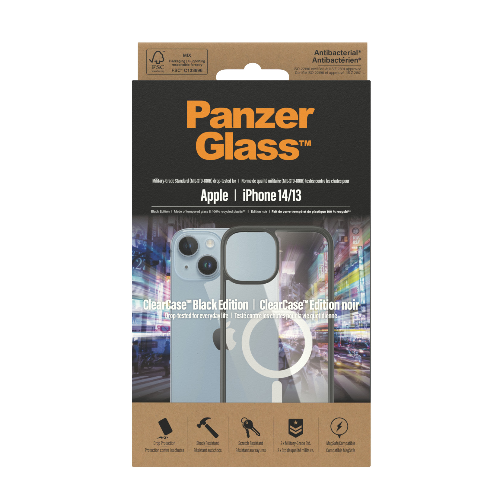 PanzerGlass® ClearCase Transparent w. White MagSafe & Black Frame iPhone 14 | 13 – image 3