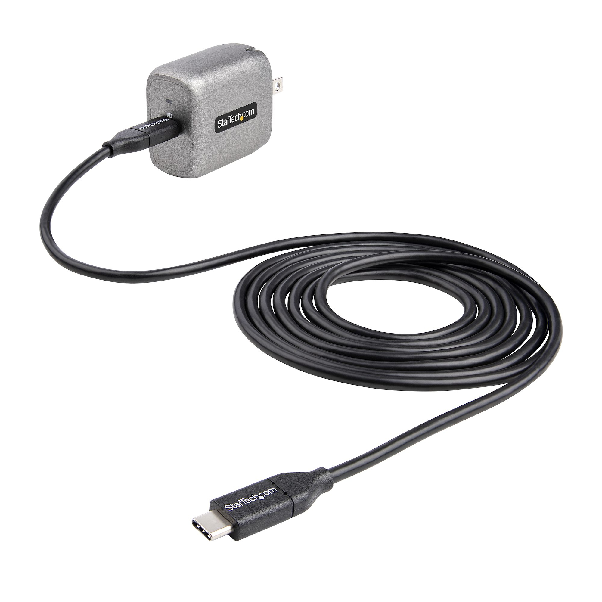 StarTech.com 30W USB-C Wall Charger - Portable GaN Charger w/ Power Delivery - 6ft Cable - USB C Power Adapter w/ Fast Charging - USB Type C Wall Charger, USB-C