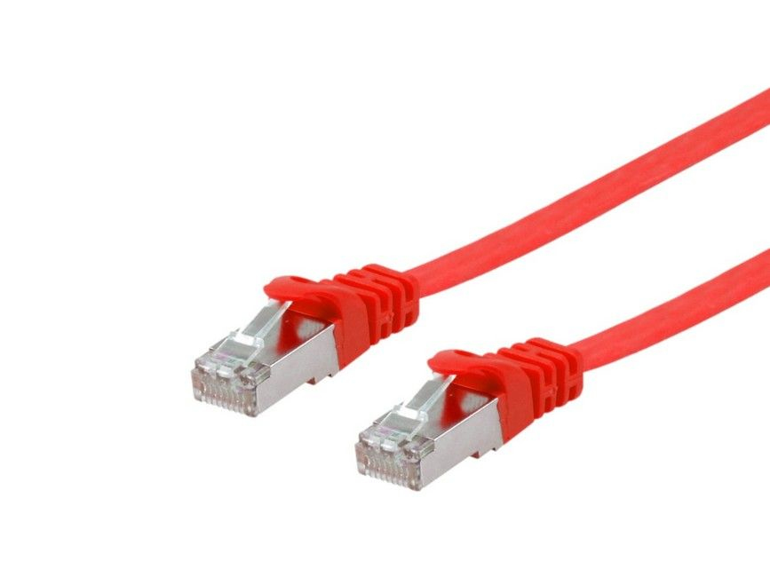 Cat.6A U/FTP Flat Patchkabel, 5m, Rot