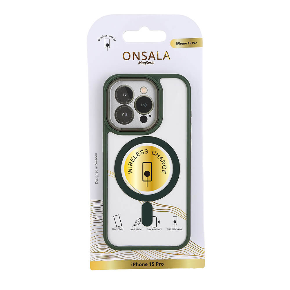 Onsala Phone Case Bumper MagSeries Green & Clear - iPhone 15 Pro – image 2