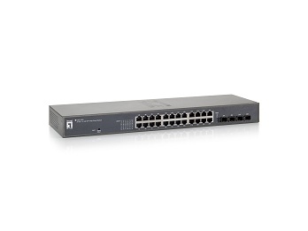 LevelOne 24 GE + 4 GE SFP Web Smart Switch – image 1