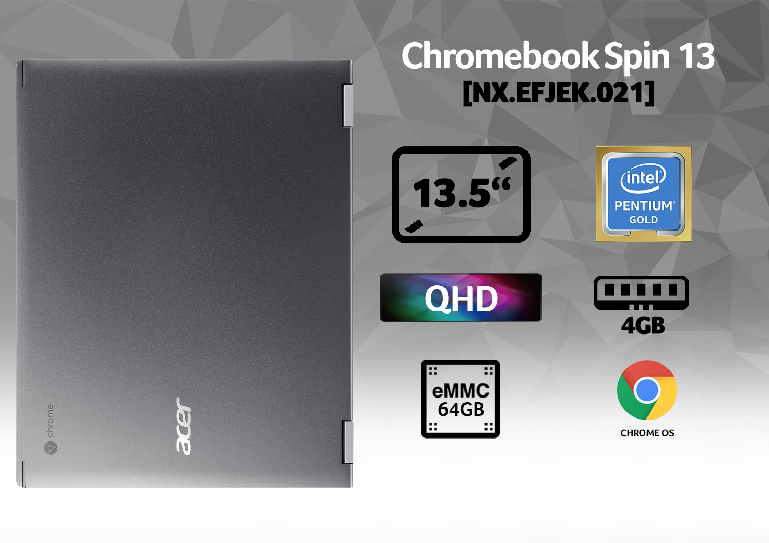 Acer Chromebook Spin 13 CP713-1WN Intel® Pentium® 4417U – image 9
