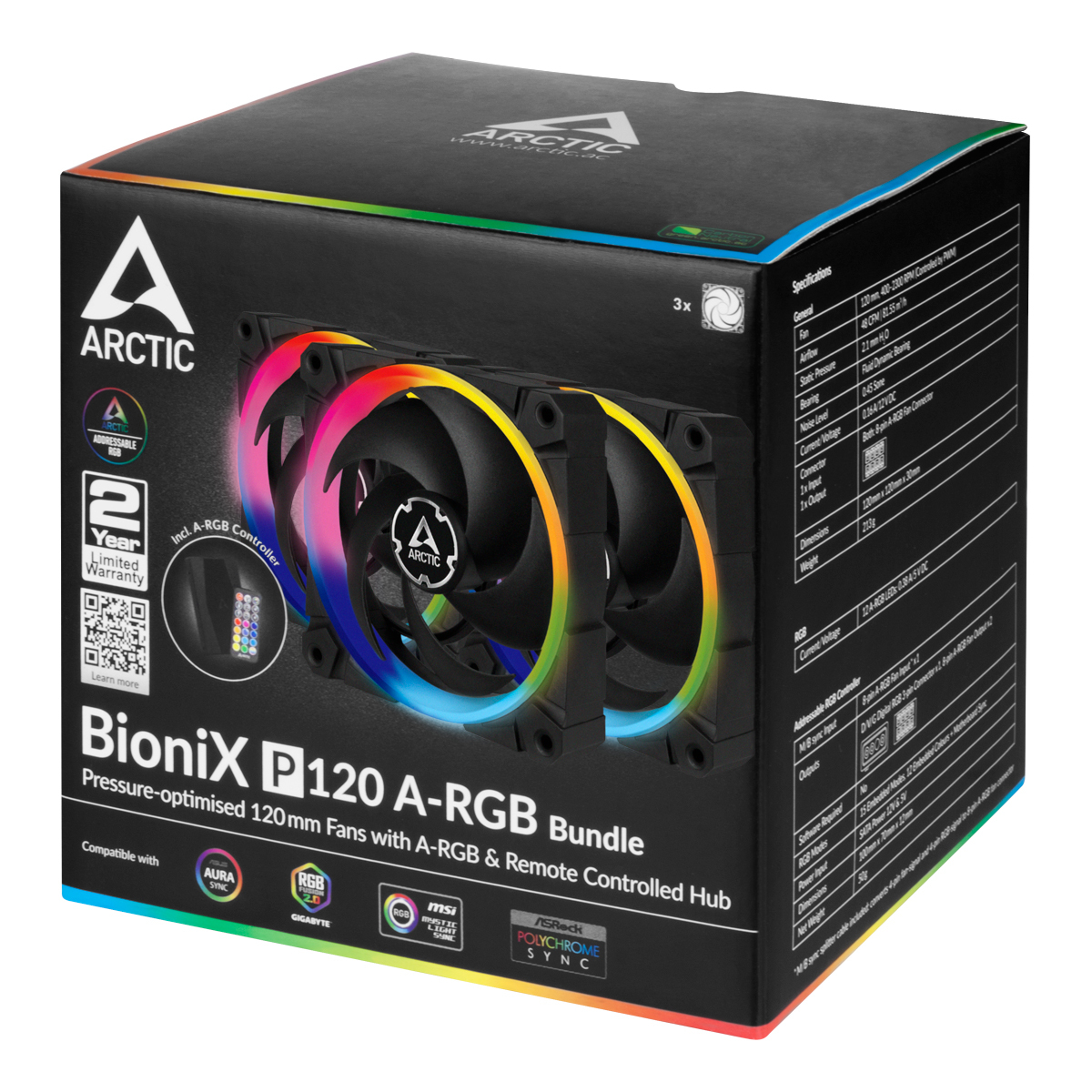 ARCTIC BioniX P120 A-RGB Pressure-optimised 120 mm Fan with A-RGB image 8