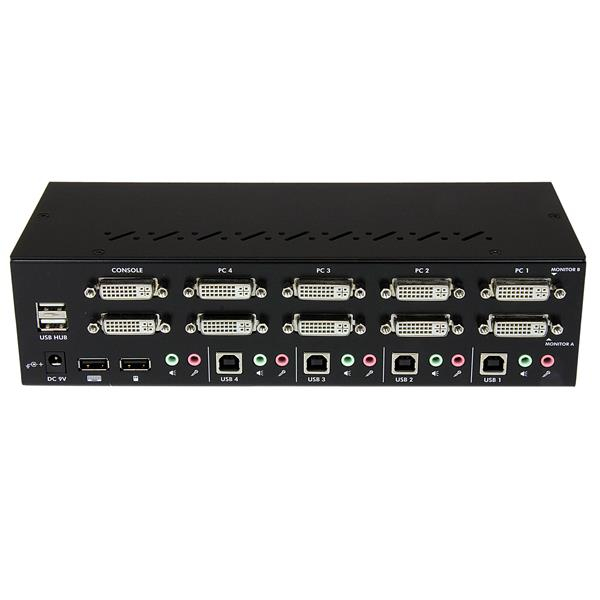 StarTech.com 4 Port StarView Dual DVI USB KVM Switch w/ Audio – image 3
