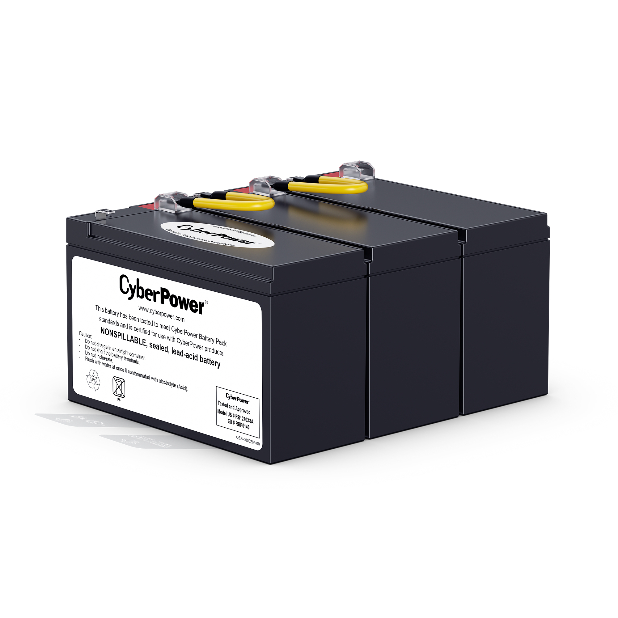 Resim CyberPower RB1270X3A UPS Batarya Paketi - 12V, 7Ah, Sızdırmaz Kurşun-Asit (VRLA), 3 Parça Set