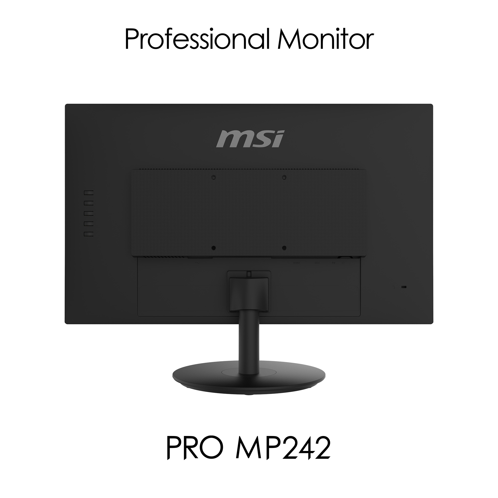 MSI Pro MP242 23.8 Inch Monitor, Full HD (1920 x 1080), 75Hz, IPS, 5ms, HDMI, VGA, Built-in Speakers, Anti-Glare, Anti-Flicker, Less Blue light, TÜV Certified, VESA, Kensington, Black image 15