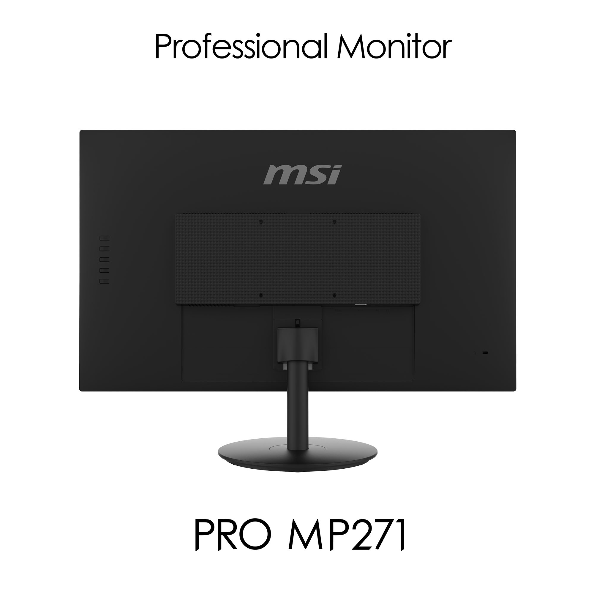 MSI Pro MP271 27 Inch Monitor, Full HD (1920 x 1080), 75Hz, IPS, 5ms, HDMI, VGA, Built-in Speakers, Anti-Glare, Anti-Flicker, Less Blue light, TÜV Certified, VESA, Kensington, Black image 7