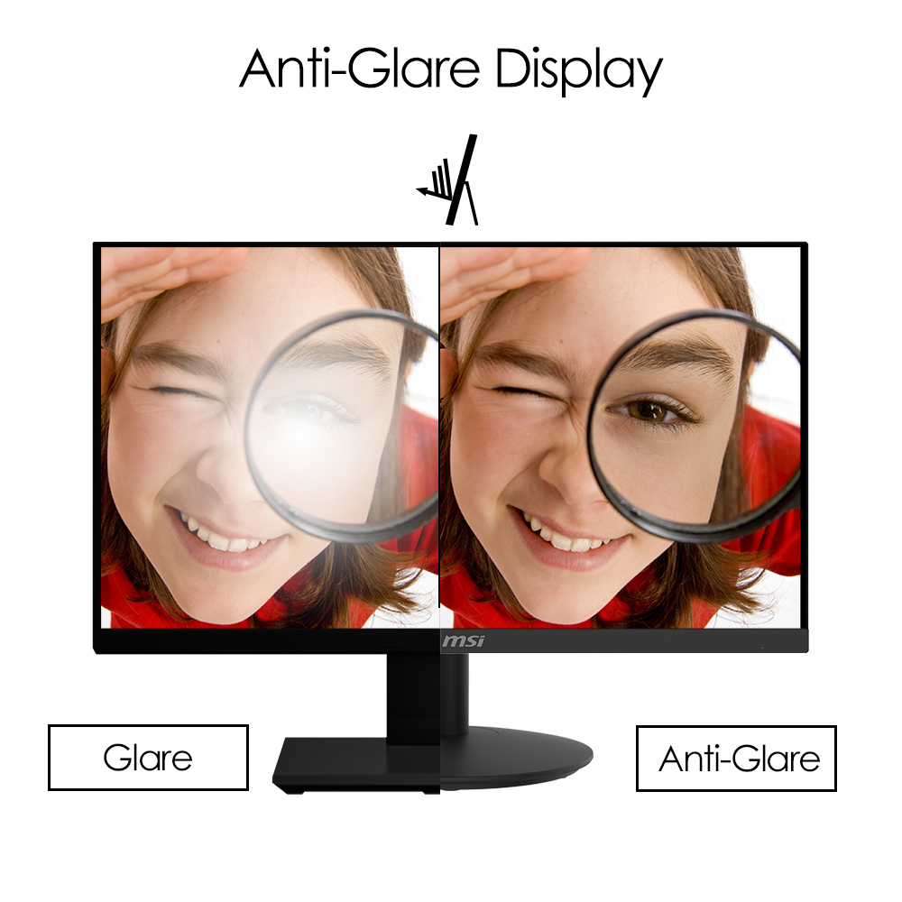 MSI Pro MP271 27 Inch Monitor, Full HD (1920 x 1080), 75Hz, IPS, 5ms, HDMI, VGA, Built-in Speakers, Anti-Glare, Anti-Flicker, Less Blue light, TÜV Certified, VESA, Kensington, Black image 13