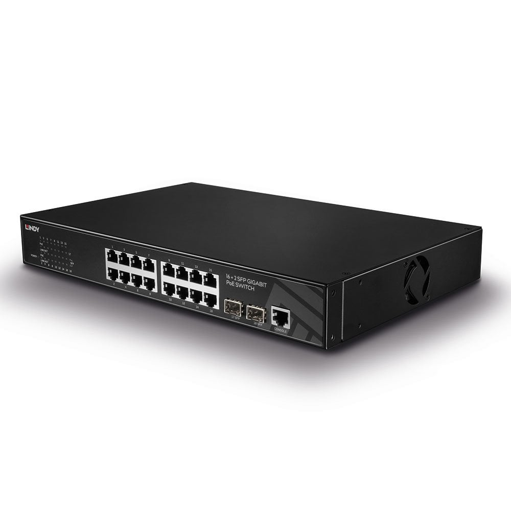 Lindy 16 Port + 2 SFP Gigabit Managed Switch PoE – image 5