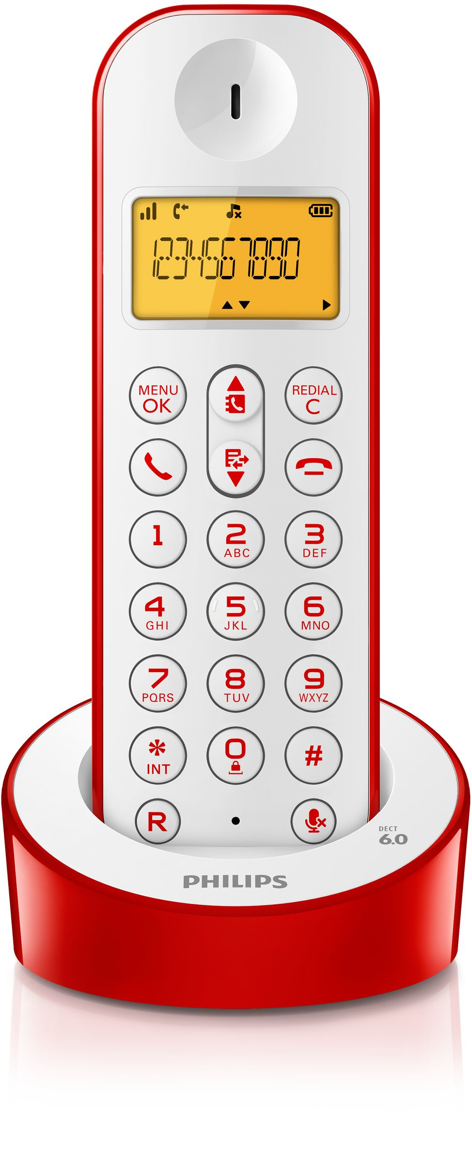 Philips D1201WR/BR telephone DECT telephone Caller ID Red, White – image 3