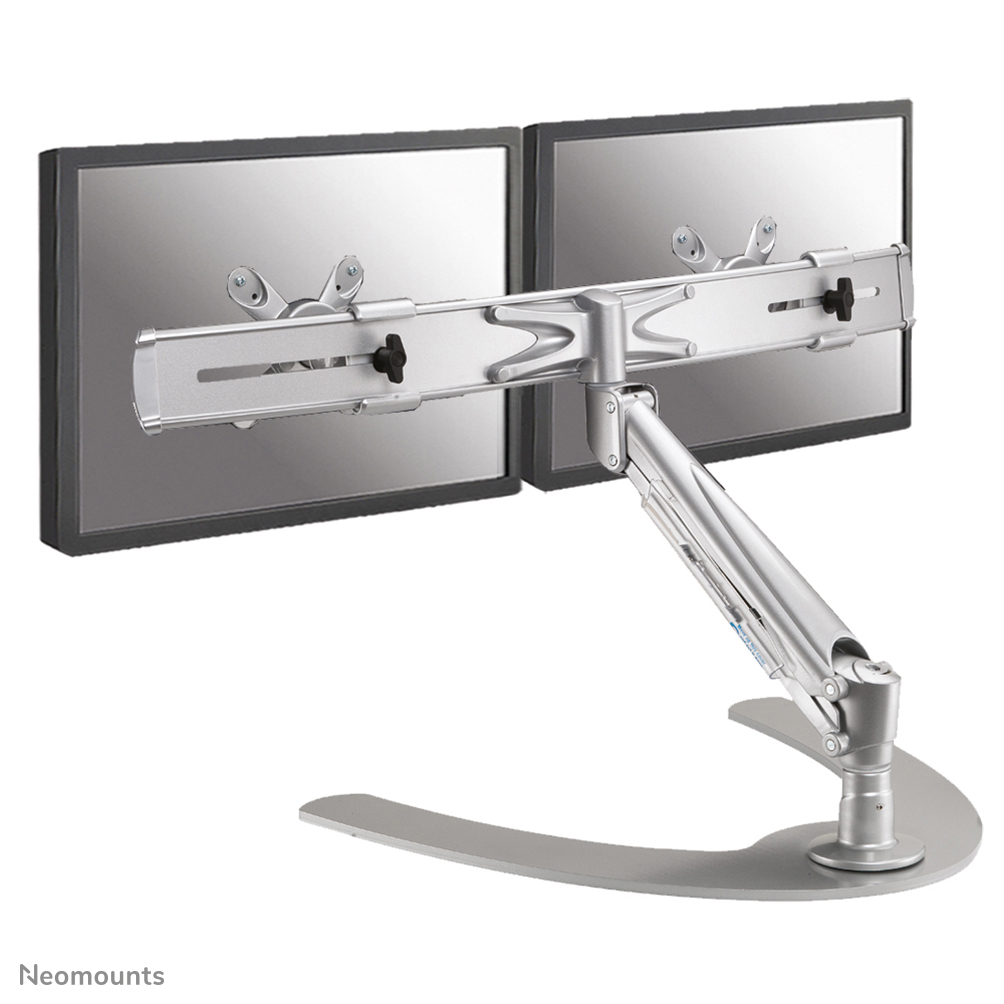 Neomounts FPMA-D940DD - Stand - full-motion - for 2 LCD displays - silver - screen size: 10"-24" - desktop stand, desk-mountable