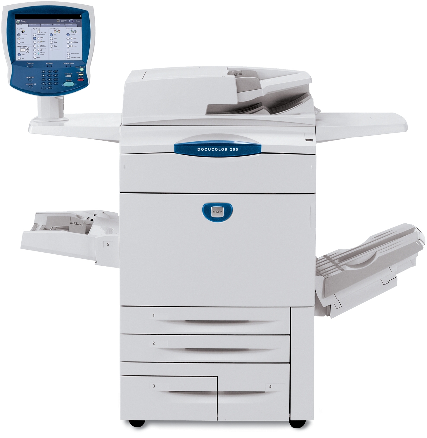 Xerox DC242 copier, GUI, 4 tray, DADF, OCT