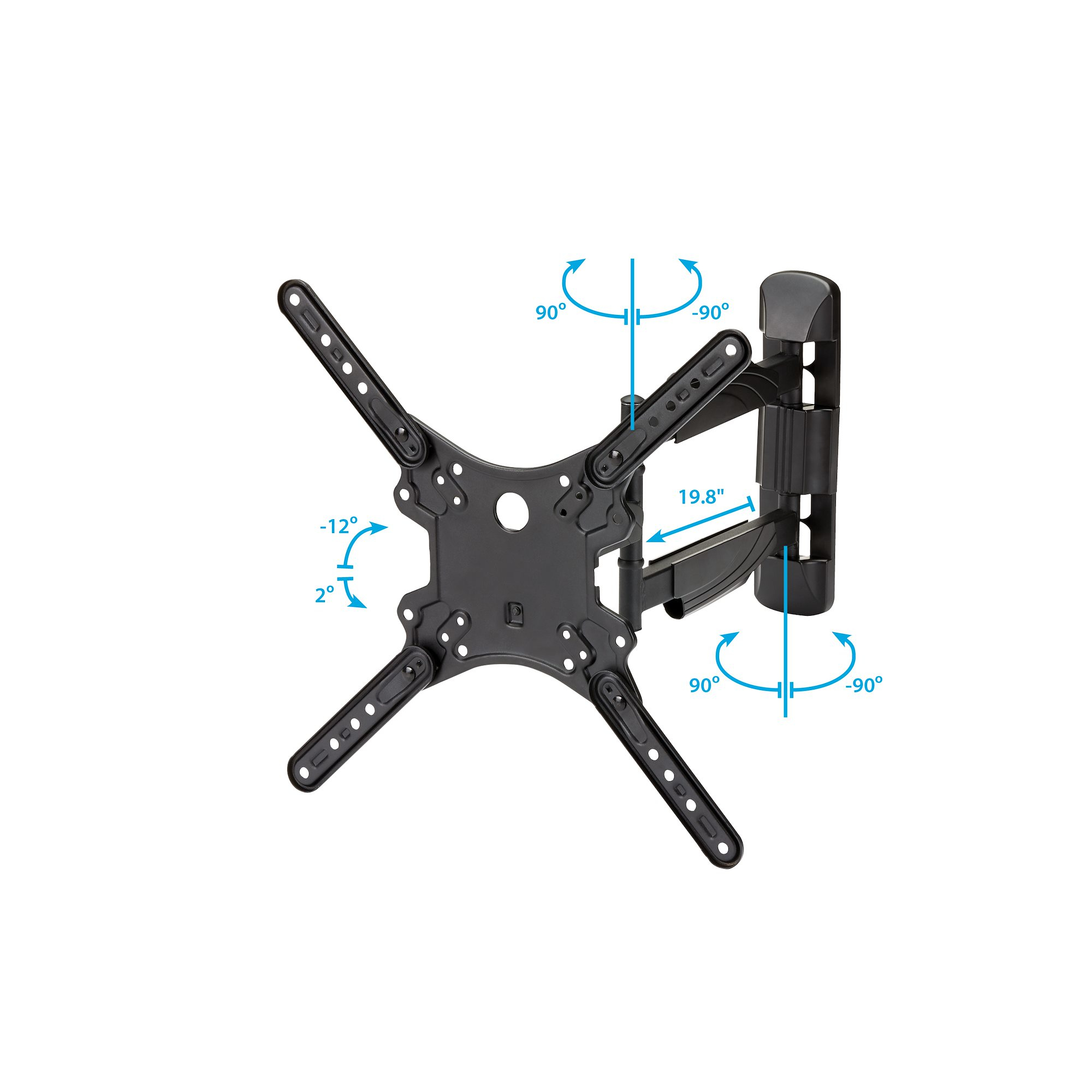 StarTech.com Full Motion TV Wall Mount - 32-55 inch (77lb/35kg) VESA Displays - Low Profile Universal Flat Screen TV Wall Mount - Heavy Duty Adjustable Tilt/Swi – image 4