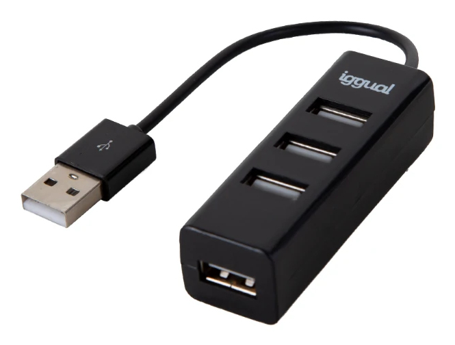 iggual HUB-A-4p USB 2.0 480 Mbit/s Black – image 3
