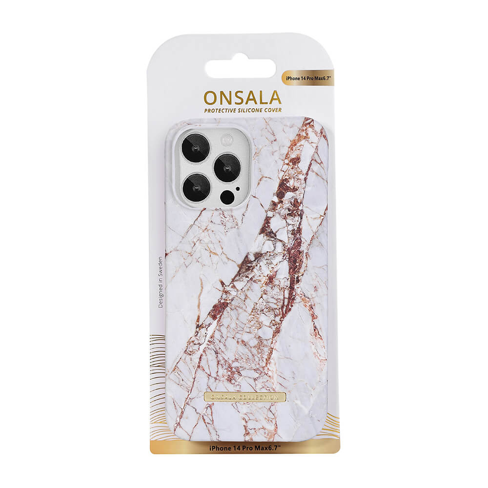 Onsala Phone Case iPhone 14 Pro Max White Rhino Marble – image 2