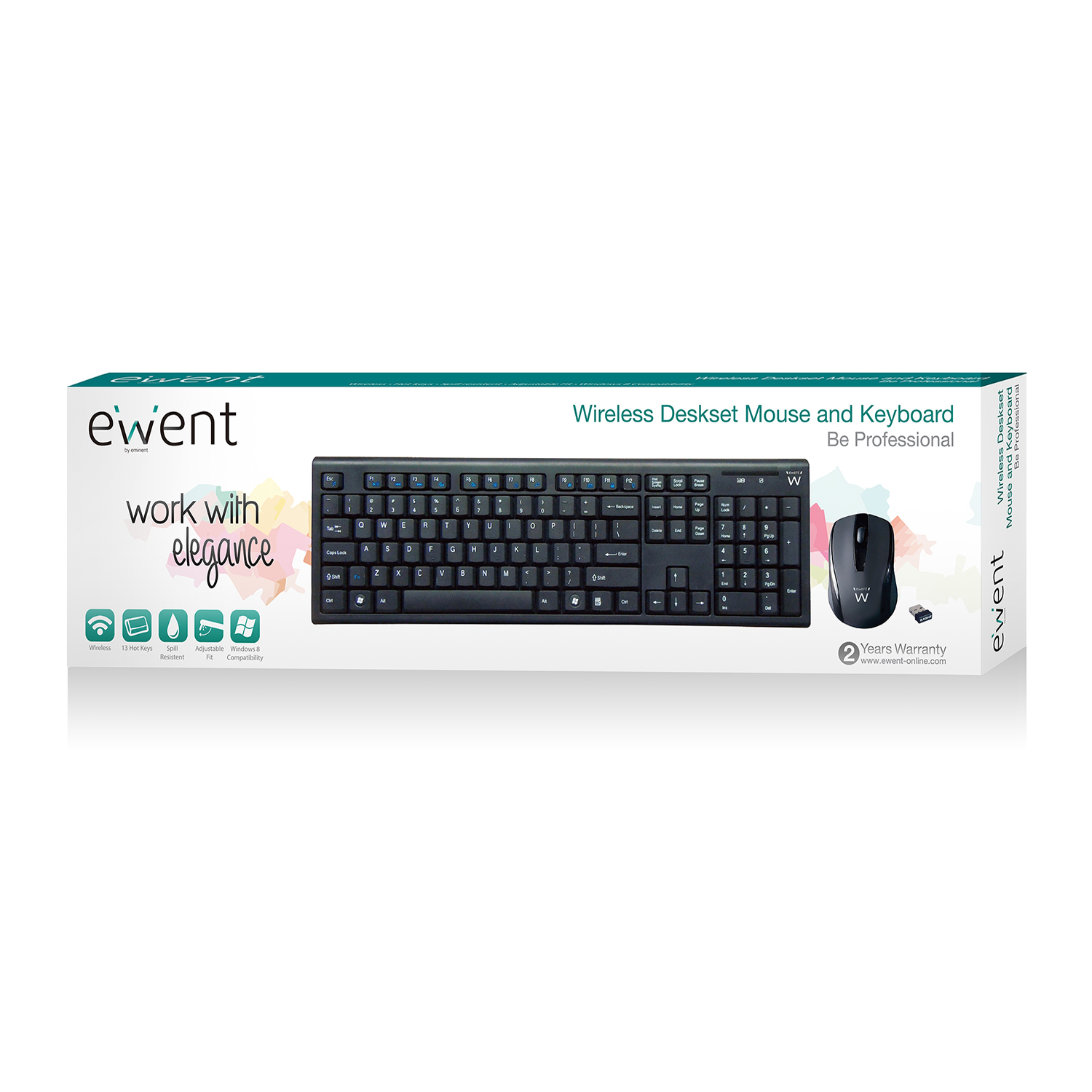 Ewent EW3135 keyboard Mouse included USB QWERTY English Black – image 5
