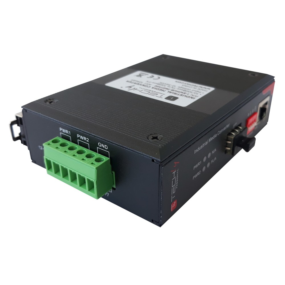 Techly I-SWHUB-IND1100 network media converter 100 Mbit/s Multi-mode, Single-mode Black – image 5