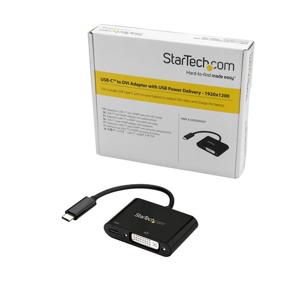 StarTech.com USB C to DVI Adapter with Power Delivery - 1080p USB Type-C to DVI-D Single Link Video Display Converter w/ Charging – image 2