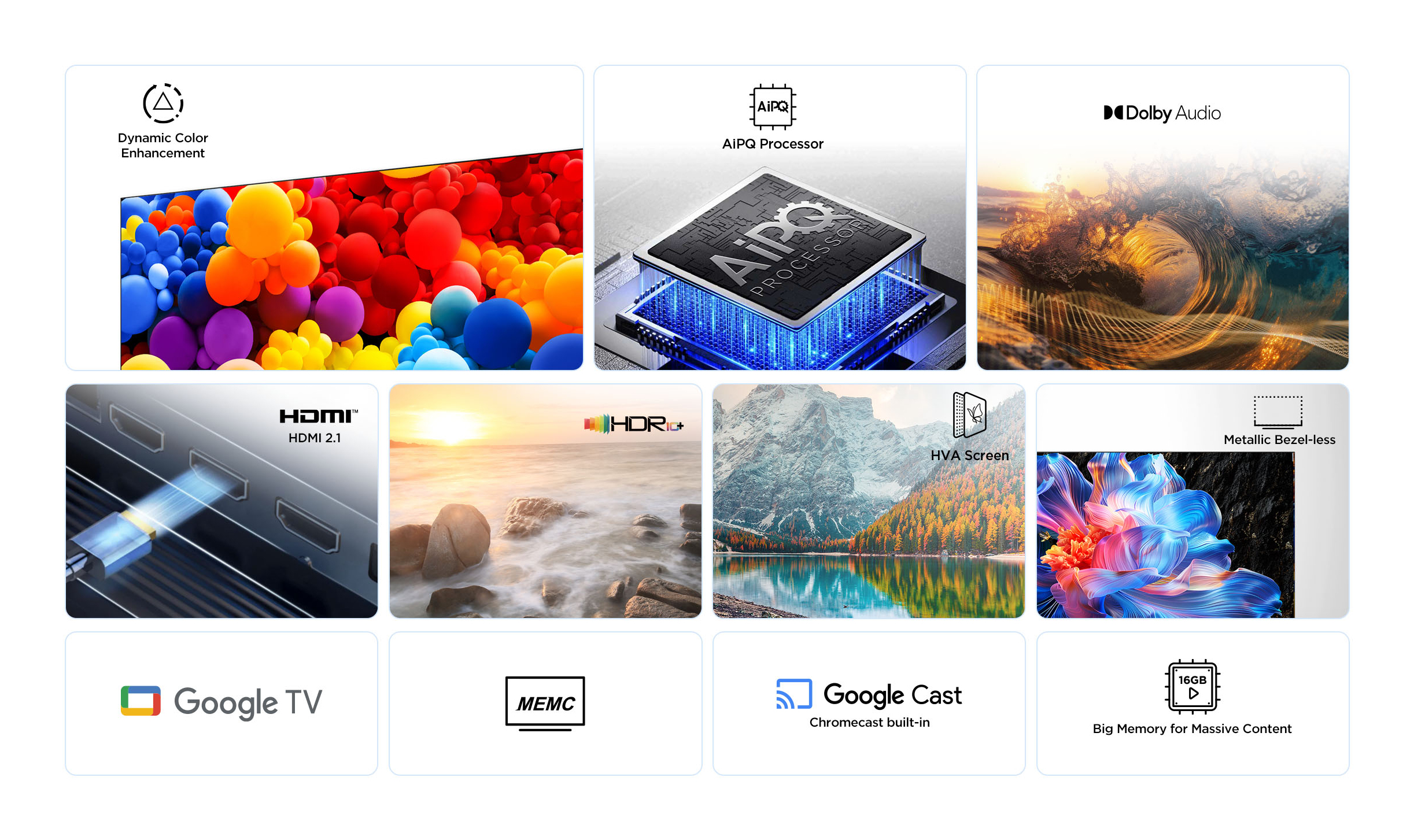 TCL 55P6K TV LED 55 (139 cm) 4K UHD 3840x2160 HDR10 Google TV 3xHDMI 2.1 WiFi — photo 6