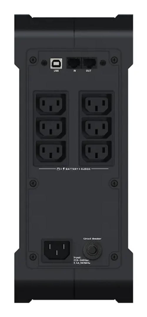 Vertiv PowerUPS 200 Line Interactive PSA6-1000IT-IEC, 1000VA/625W, AVR, USB Charging, Color LCD, User-Replaceable Battery, 6 IEC Outlets, Three-Year Warranty – image 3